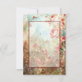 空白の予算ピンクフローラ結婚ズ 招待状 (正面)