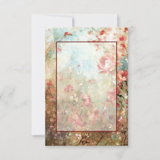 空白の予算ピンクフローラ結婚ズ 招待状 (正面)