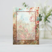 空白の予算ピンクフローラ結婚ズ 招待状 (スタンド正面)