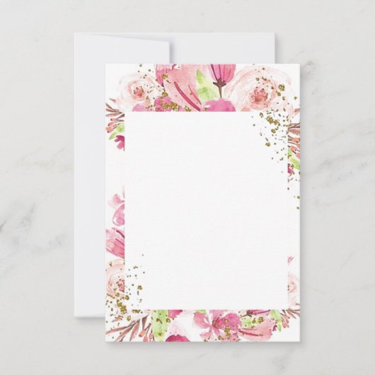 空白の予算ファンタスティックなピンクのフローラ結婚ズ 招待状 (正面)