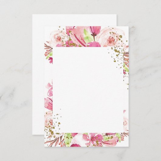 空白の予算ファンタスティックなピンクのフローラ結婚ズ 招待状 (正面/裏面)