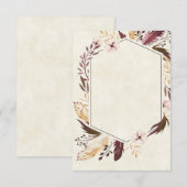 空白の予算ボーホー羽毛ウェディング 招待状 (正面/裏面)