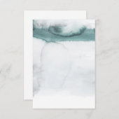 空白の予算 アクアグリーンの水彩画ウェディング 招待状 (正面/裏面)