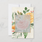 空白の予算 エレガントなオレンジの花をあしらったウェディングプラン 招待状 (正面)