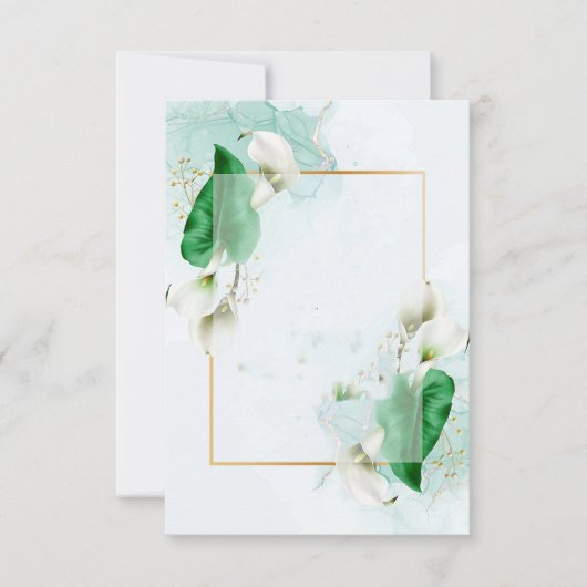 空白の予算 エレガントなコーラルリリーのウェディング 招待状 (正面)