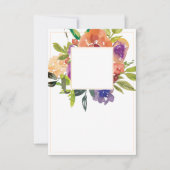 空白の予算 オレンジと紫の花のウェディング 招待状 (正面)