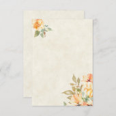 空白の予算 オレンジと黄色の花のウェディング 招待状 (正面/裏面)