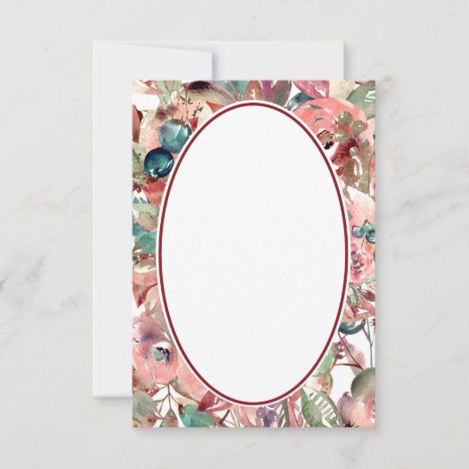 空白の予算 オレンジ 水彩 花のウェディング   招待状 (正面)