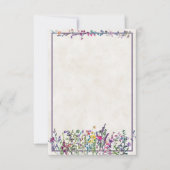 空白の予算 カラフルな野の花の結婚式 招待状 (正面)