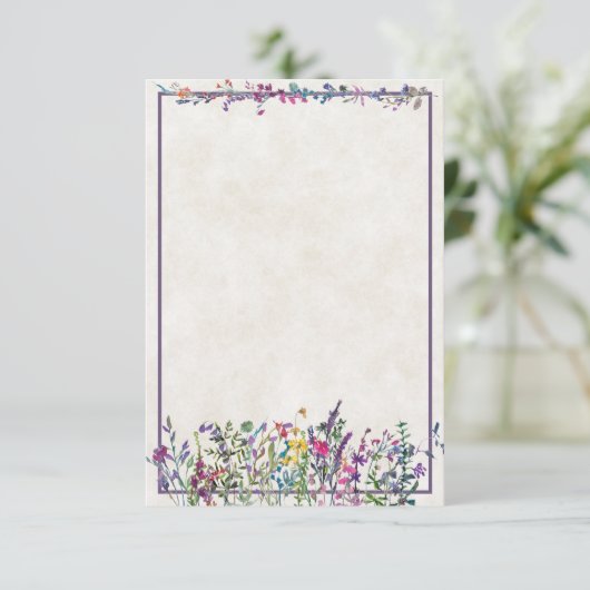 空白の予算 カラフルな野の花の結婚式 招待状 (スタンド正面)