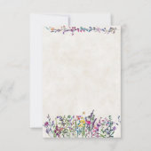 空白の予算 カラフルな野の花の結婚式 招待状 (正面)
