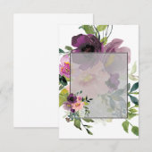 空白の予算 ピンクとパープルの花のウェディング 招待状 (正面/裏面)