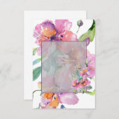 空白の予算 ピンクとパープルの花のウェディング 招待状 (正面/裏面)