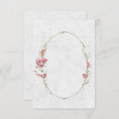 空白の予算 ピンクのポピー ウェディング 招待状 (正面/裏面)