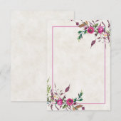 空白の予算 ピンクのルーズフラワーのウェディング招待状 招待状 (正面/裏面)
