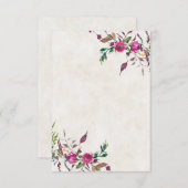 空白の予算 ピンクのルーズフラワーのウェディング 招待状 (正面/裏面)