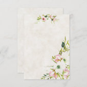 空白の予算 ブッシュと白の花のウェディング 招待状 (正面/裏面)