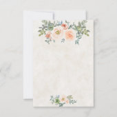 空白の予算 ブラッシュとグリーンの花の結婚式 招待状 (正面)