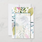 空白の予算 ブルー ウォーターカラー 花のウェディング 招待状 (正面)