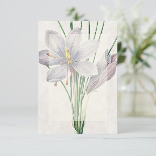 空白の予算 ヴィンテージの花のウェディング 招待状 (スタンド正面)