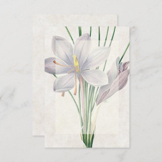 空白の予算 ヴィンテージの花のウェディング 招待状 (正面/裏面)