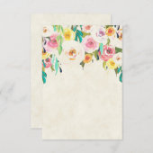 空白の予算 優しいパステルカラーの花のウェディング 招待状 (正面/裏面)