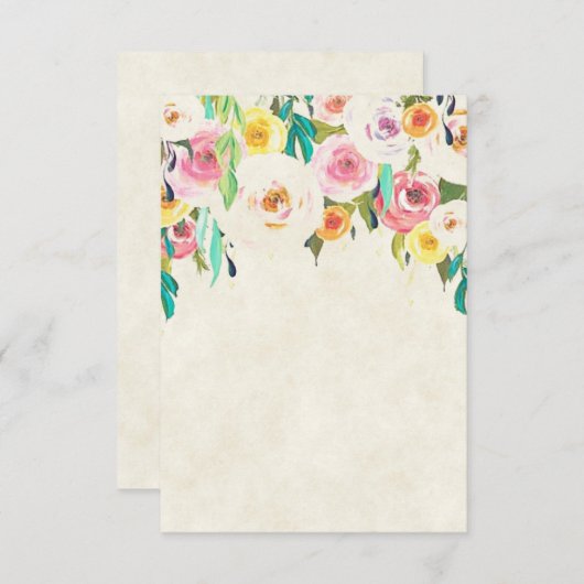 空白の予算 優しいパステルカラーの花のウェディング 招待状 (正面/裏面)