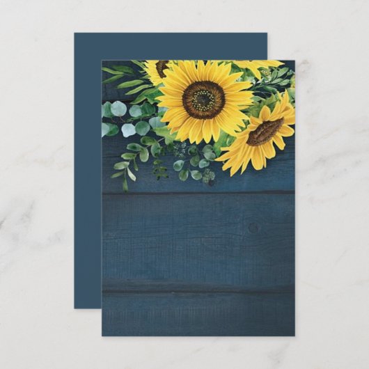 空白の予算 国のひまわり ウェディング 招待状 (正面/裏面)