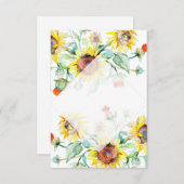 空白の予算 明るいひまわり ウェディング 招待状 (正面/裏面)