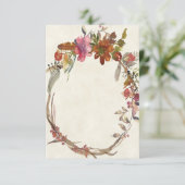 空白の予算 水彩ボヘミアンフラワー ウェディング 招待状 (スタンド正面)