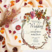 空白の予算 水彩 ボーホ フラワーのウェディング 招待状