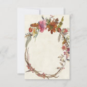 空白の予算 水彩 ボーホ フラワーのウェディング 招待状 (正面)