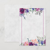 空白の予算 紫とオレンジの花の結婚式の招待状 招待状 (正面/裏面)