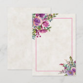 空白の予算 紫とピンクのナスの結婚式 インビテーション (正面/裏面)