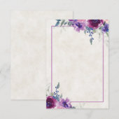 空白の予算 紫とマゼンタの花のウェディングプラン 招待状 (正面/裏面)