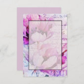 空白の予算 紫のチューリップの結婚式 招待状 (正面/裏面)
