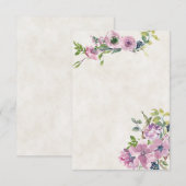 空白の予算 紫の水彩花の結婚式の招待状 招待状 (正面/裏面)
