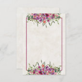 空白の予算 紫の野生の花の結婚式の招待状 招待状 (正面/裏面)