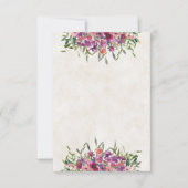 空白の予算 紫の野生の花の結婚式 招待状 (正面)