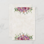 空白の予算 紫の野生の花の結婚式 招待状 (正面/裏面)