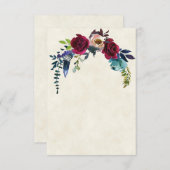 空白の予算 赤いボーホー フラワーのウェディング 招待状 (正面/裏面)