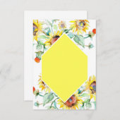 空白の予算 陽気なひまわり ウェディング 招待状 (正面/裏面)