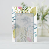 空白の予算 青い水彩花のウェディング 招待状 (スタンド正面)