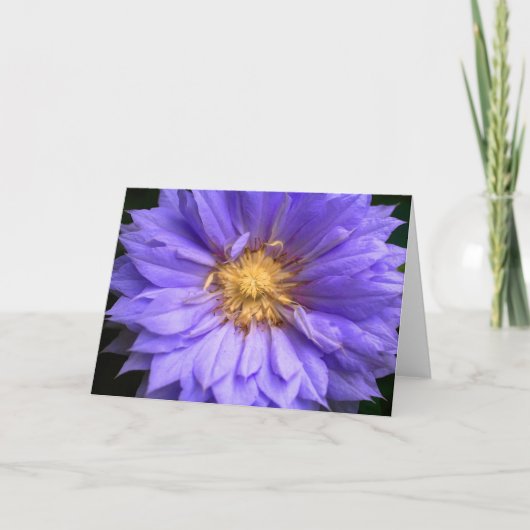 空白の内側かわいらし紫フローラエレガント折 ノートカード (正面)