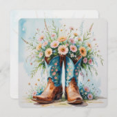 空白の女性のカーボーイ招待状カード | ウエスタンテーマ 招待状 (正面/裏面)