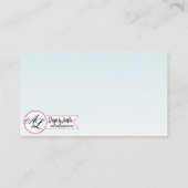 空白の座席表熱帯花オンブルーグラデーション プレイスカード (裏面)