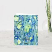 空白の抽象芸術ブルーモダンアート折りたたみノートカード ノートカード (裏面)