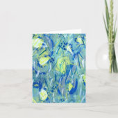 空白の抽象芸術ブルーモダンアート折りたたみノートカード ノートカード (正面)