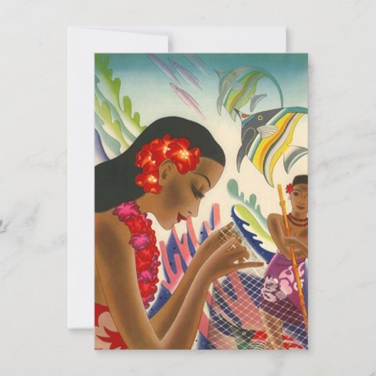 空白の招待状 ティキ トロピカル ルアウ パーティー 招待状 (正面)