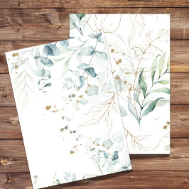 空白の招待状 ユーカリのグリーン, ゴールドの渦 招待状